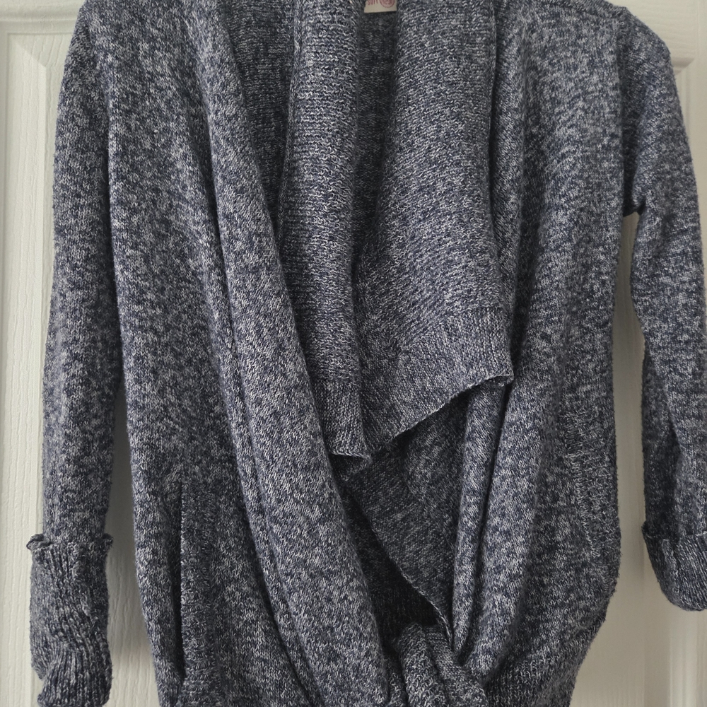 Cozy Marled Navy Open-Front Women's Cardigan